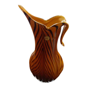 1970s Murano Italy Salviatti Glass Sommerso Pitcher Vase