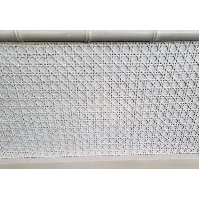 Beige John Widdicomb Faux Bamboo and Cane King Size Headboard For Sale - Image 8 of 12