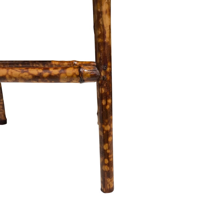 Antique English Tortoiseshell Bamboo Tall Side Table or Plant Stand, Circa 1900 For Sale In Oklahoma City - Image 6 of 11