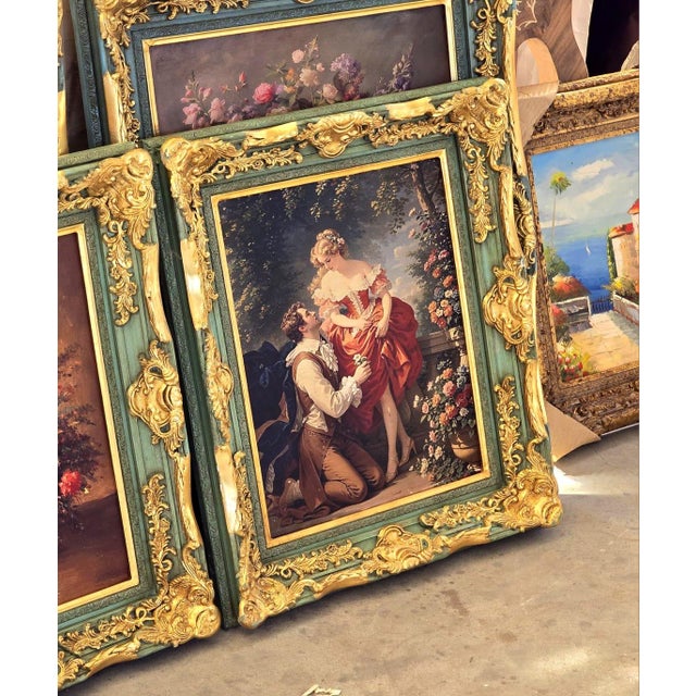 Capture the timeless beauty of love and romance with this enchanting French Rococo-inspired wall art. Depicting a...