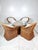 Vintage braided wicker dining set. Wicker Works style thick woven wicker/rattan with braided trim. Upholstered seats....