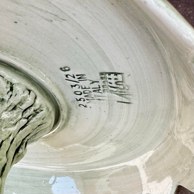 Pistachio Mid 20th Century Italian Majolica Cake Plate / Stand For Sale - Image 8 of 10