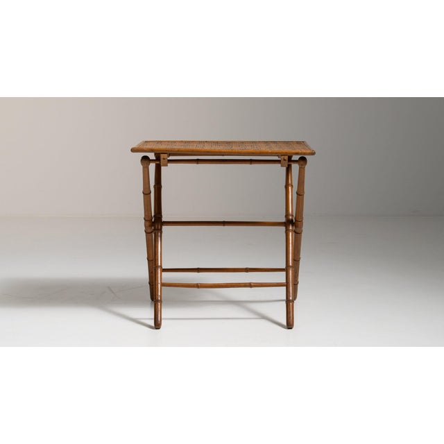 Amber 1900-1909 France Warm Honey Bamboo Faux-Bamboo Side Table For Sale - Image 8 of 11