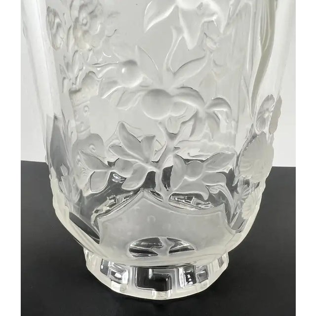 Early 20th Century 1930 Verlys French Art Glass “Mandarin” Vase Frosted & Clear Relief Design For Sale - Image 5 of 18