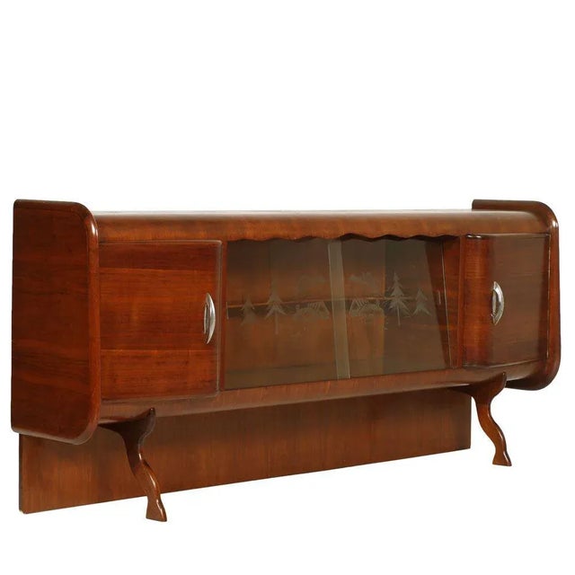 Mid-Century Modern Walnut Sideboard with Showcase by Paolo Buffa for Palazzi del Mobile, 1940s For Sale - Image 3 of 7
