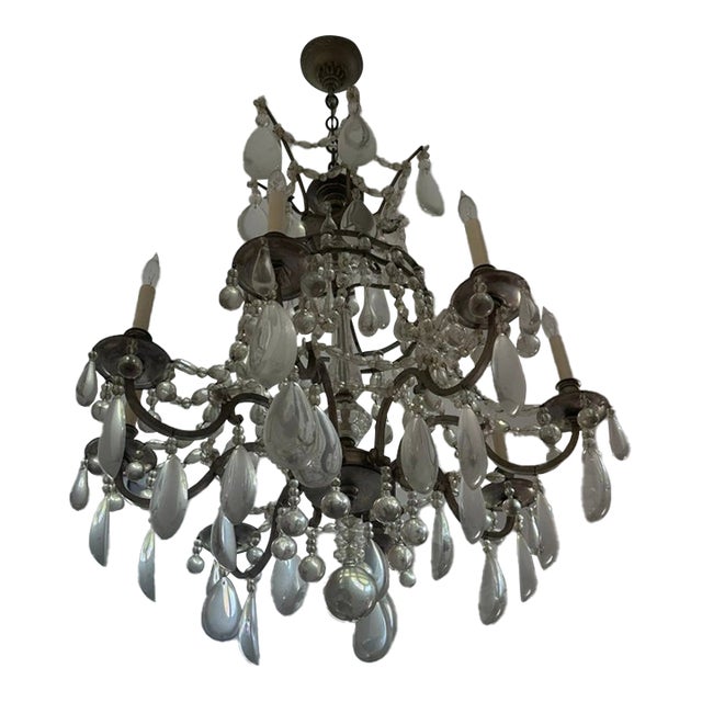Antique 1900s Crystal Chandelier For Sale