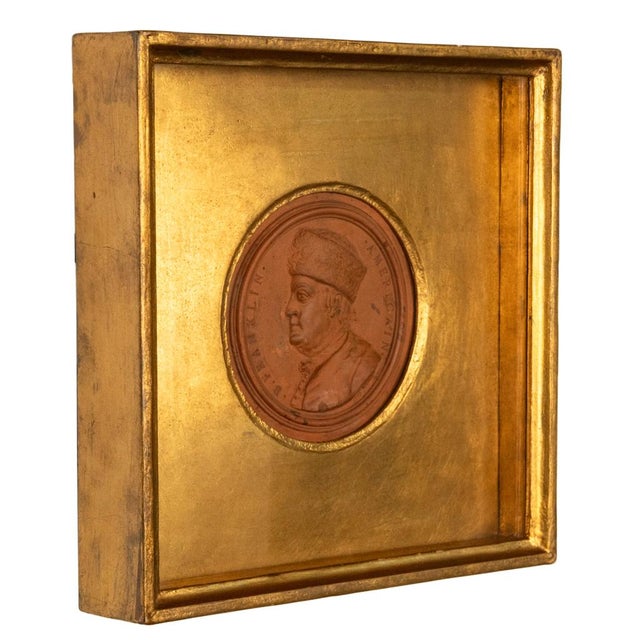 Political Terracotta Portrait Medallion Benjamin Franklin JeanBaptiste Nini 1777 For Sale - Image 4 of 10