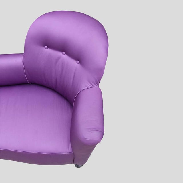 Purple Satin Chaise Lounge, 1930s For Sale - Image 4 of 5