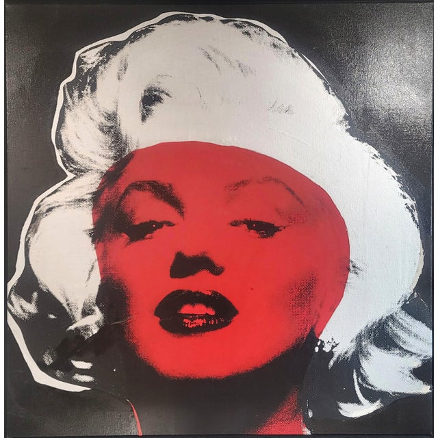 Mid-Century Modern XL Original Marilyn Monroe Series Canvas Screenprint by Steve Kaufman 26/99 For Sale - Image 3 of 17