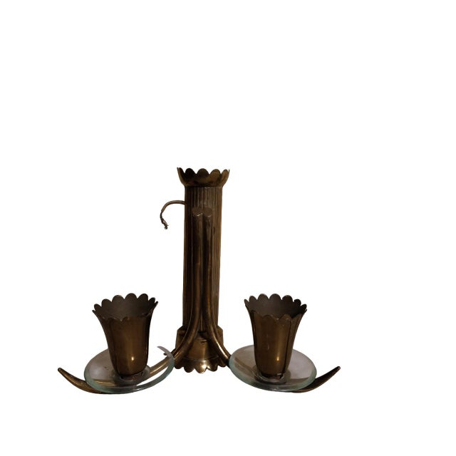 Brass Wall Lamps with Cut Glass, Italy, 1950s, Set of 2 For Sale - Image 16 of 17
