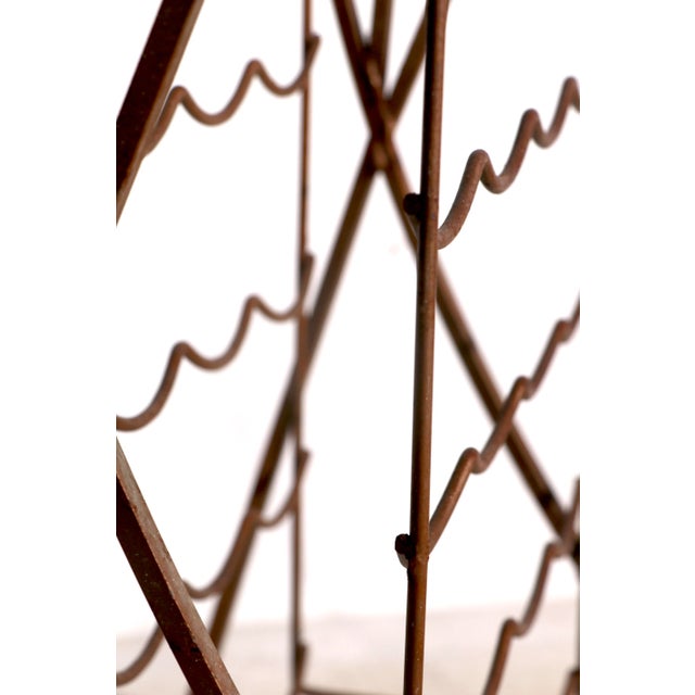 Mid Century Wrought Iron Wine Rack Display Stand Made in Usa Ca 1950/1970’s For Sale - Image 12 of 13