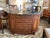 Brown Vintage Walnut Demilune Cabinet or Sideboard With Black Marble Top For Sale - Image 8 of 9