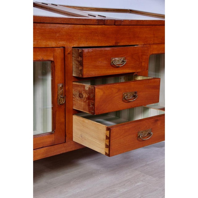 Brown Antique Sideboard in Glass and Wood, 1890s For Sale - Image 8 of 16