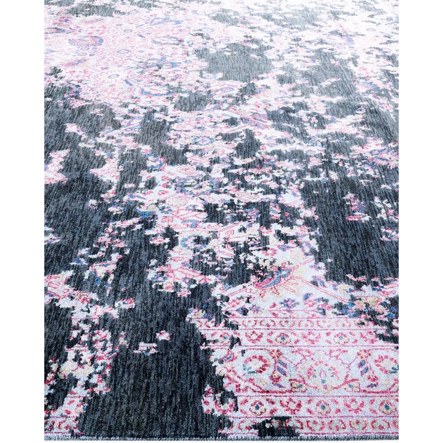 Solo Rugs Ikat, One-of-a-Kind Hand-Knotted Area Rug - Green, 9' 1" x 12' 1" For Sale - Image 4 of 8