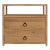 Lark Natural 2 Drawer Wide Nightstand, Light Brown For Sale
