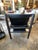 Black Leather Chair With Shearling Seat For Sale - Image 8 of 10