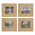 Antique Italian Lithograph Hand-Colored Set of 4 Traditional Dances & Games Silk Mats Gilt Frames For Sale