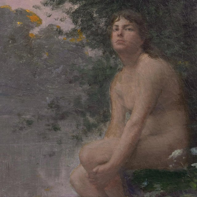 'Bather at Dusk' by Lucien Henri Alphonse Verite, Salon Des Artistes Français, École Des Beaux-Arts, Paris For Sale In Monterey, CA - Image 6 of 8