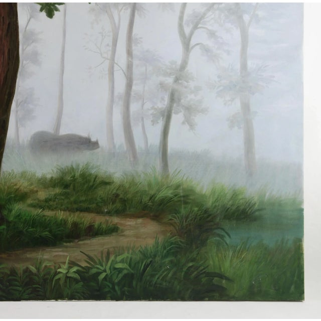 1990s Oil Painting on Canvas Rural Landscape For Sale - Image 5 of 7