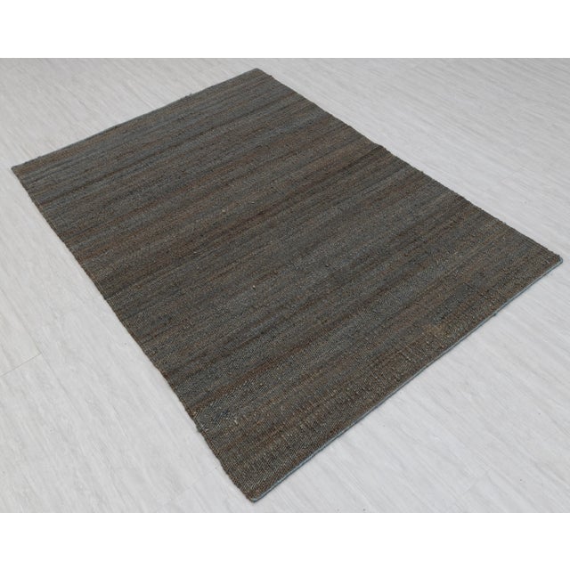 Grey Solid Handwoven Premium Natural Jute Yarn Flatweave Rug 12x15 Ft. For Sale - Image 9 of 12