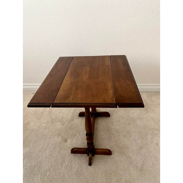 Vintage Drop-Leaf Accent Table From the Highly Collectible "Diplomat" Collection by the Brandt Furniture Excellent Condition For Sale - Image 12 of 13