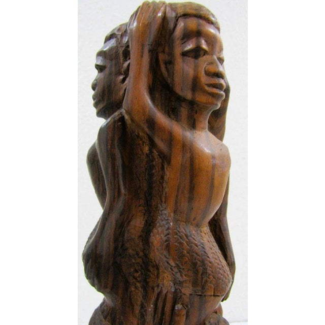 Vintage Makonde Tree of Life Ujamaa Wood Carving Sculpture For Sale - Image 15 of 17