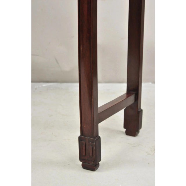 Vintage Chinese Oriental Fretwork Carved Hardwood Altar Console Hall Table For Sale - Image 9 of 12