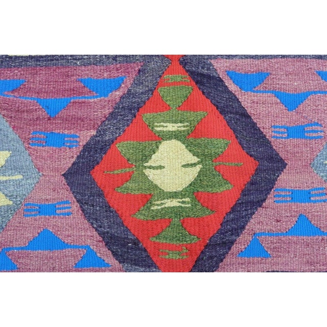 Mid-Century Modern 1960s Colorfull Bohemian Kilim Rug - 68"x107" For Sale - Image 3 of 11