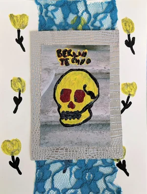 "Berlin Techno" Contemporary Mixed-Media Collage by Frances Sousa
