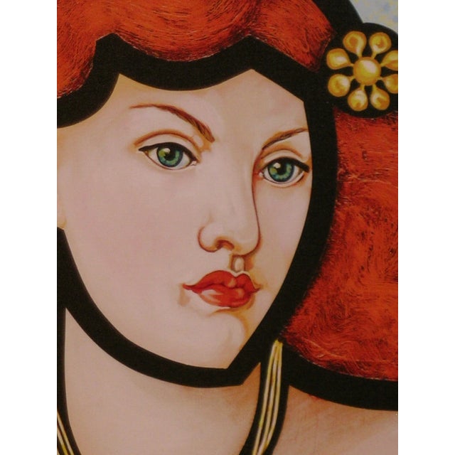 Contemporary Archival Portrait Print of a Courtisan on Canvas For Sale - Image 4 of 11