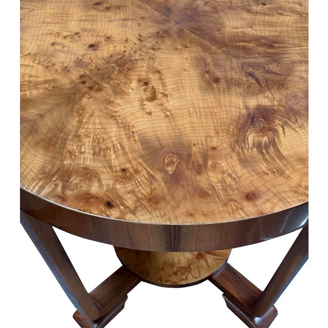 1930s Art Deco Poplar Round Coffee Table, 1930s For Sale - Image 5 of 6