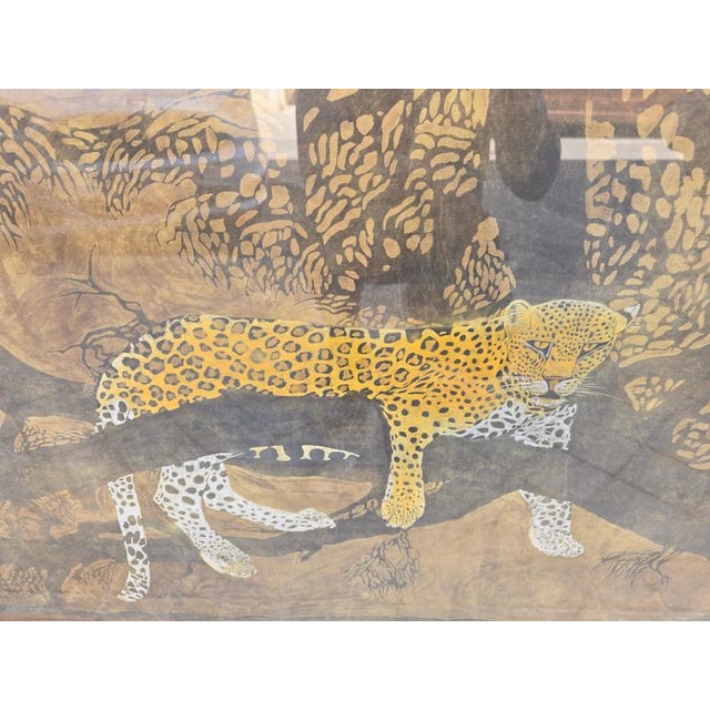 Monumental African Batik Leopard Panels from Babo, 1977, Set of 2 For Sale - Image 11 of 15