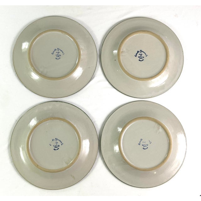 American Vintage Louisville Stoneware Co. “Harvest Pear” Dinner Plates- Set of 4 For Sale - Image 3 of 12