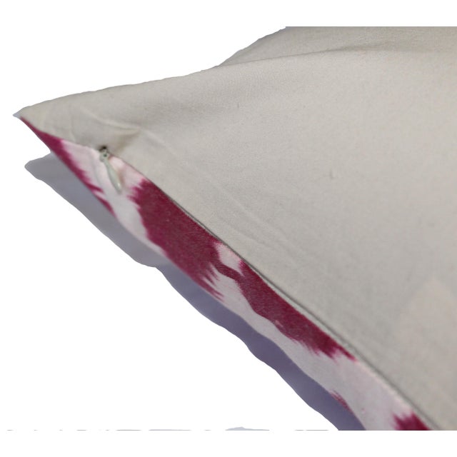 Contemporary Silk Ikat Pillow Cover Bohemian Pillow Throw Pillow For Sale In Washington DC - Image 6 of 7