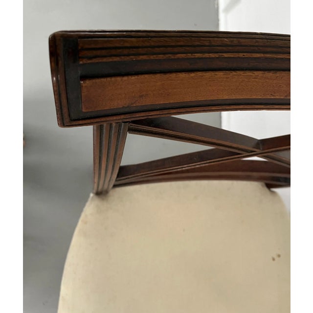 Antique Early 19th Century English Georgian Mahogany X-Back Reeded Side Chairs - Set of 5 For Sale - Image 4 of 13