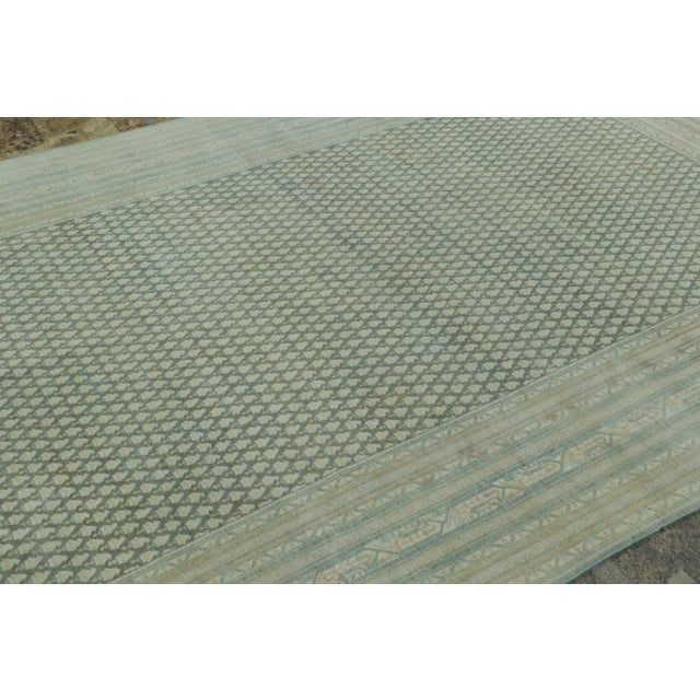 Rug & Kilim Antique Persian Saraband Rug With Intricate Boteh Grid in Green Hues - Rug & Kilim For Sale - Image 4 of 9