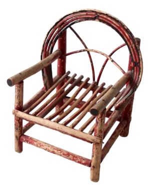 Antique Adirondack Folk Art Children's Chair