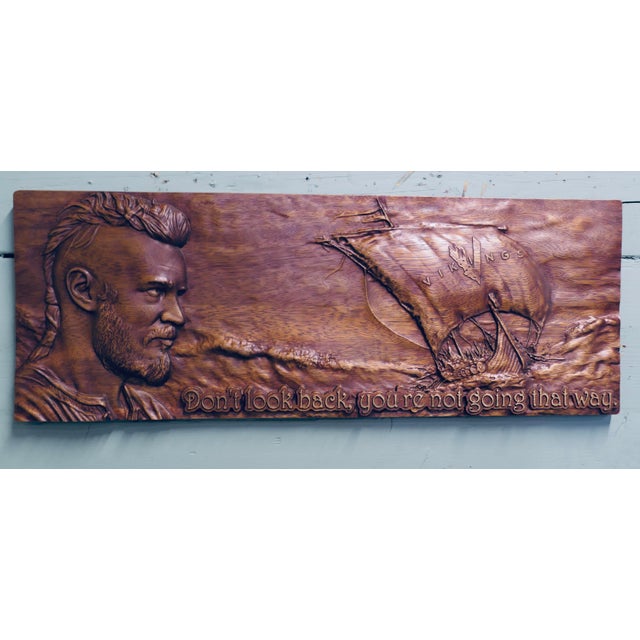 Viking Style Wall Carving, 1980s For Sale - Image 6 of 7