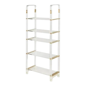 1970s Vintage Lucite & Brass Etagere in the style of Charles Hollis Jones
