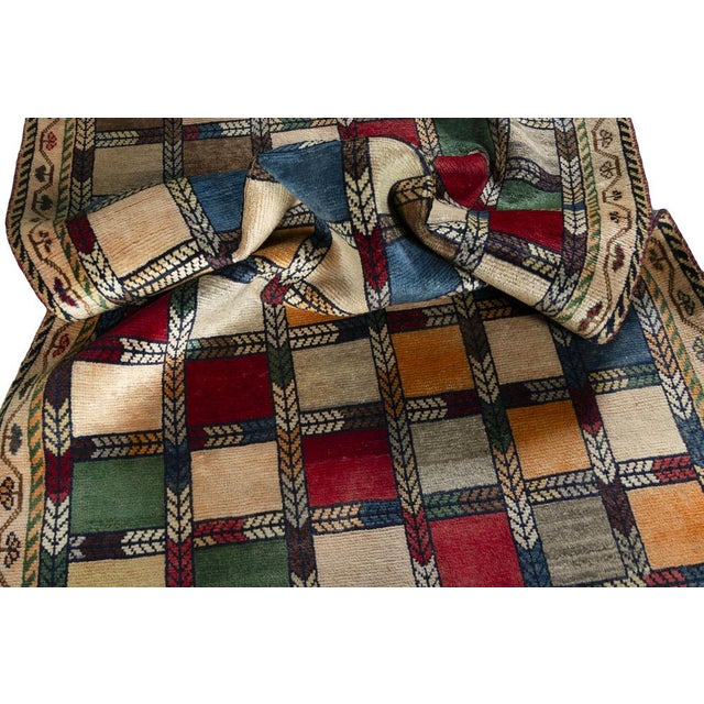 Hand-Knotted Gabbeh Nomadic Rug For Sale - Image 9 of 11