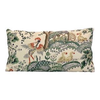 Designer Chinoiserie Feather/Down Pillow For Sale