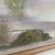An exceptional Mid-Century Modern original desert landscape oil painting featuring a dramatic, textured mountain range and...