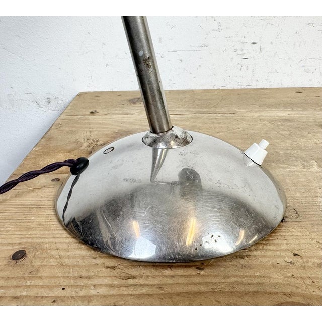 Vintage Green Enamel Banker's Table Lamp, 1950s For Sale - Image 13 of 18