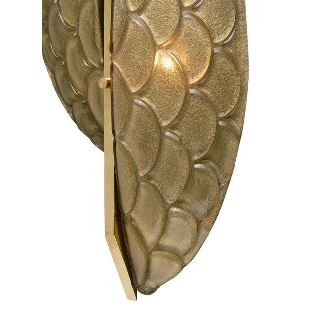 Metal Murano Glass “Mezze Lune” Sconces For Sale - Image 7 of 10