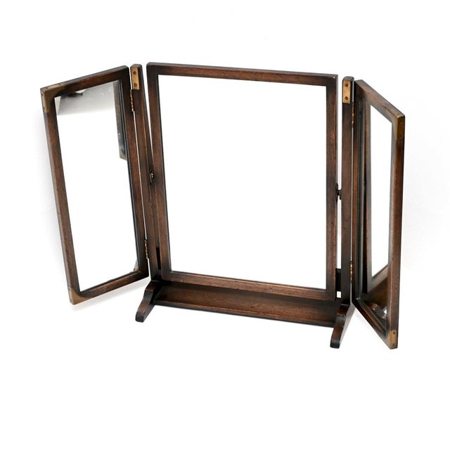 Vintage Military Campaign Style Vanity Mirror, 1930 For Sale - Image 3 of 9