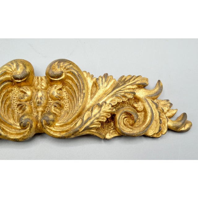French French Hand Carved Giltwood Pediment Architectural Element For Sale - Image 3 of 8