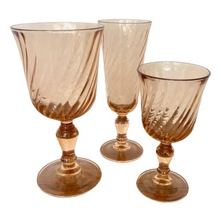 Rosaline Glasses from Luminarc, France, 1960s, Set of 18 For Sale