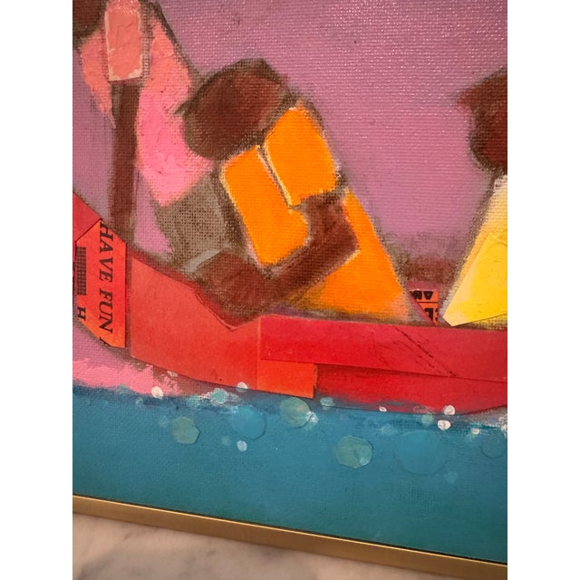 1980s Whimsical Oil on Canvas Titled "Water Taxi" For Sale - Image 5 of 9