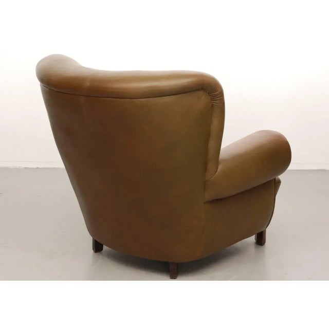 Metal Vintage Danish Club Chair in Leather For Sale - Image 7 of 11
