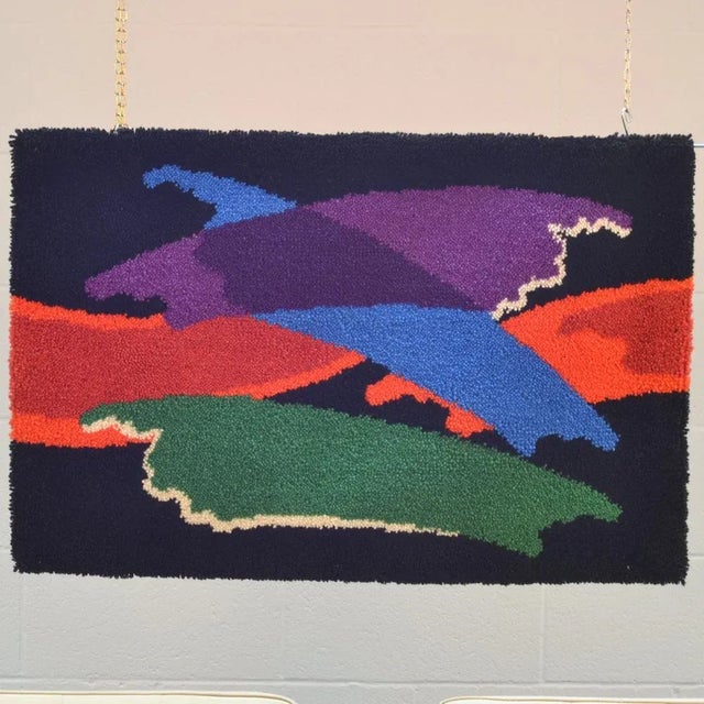 Abstract Vibrant Wall Tapestry by Junghans, 1960s For Sale - Image 9 of 12